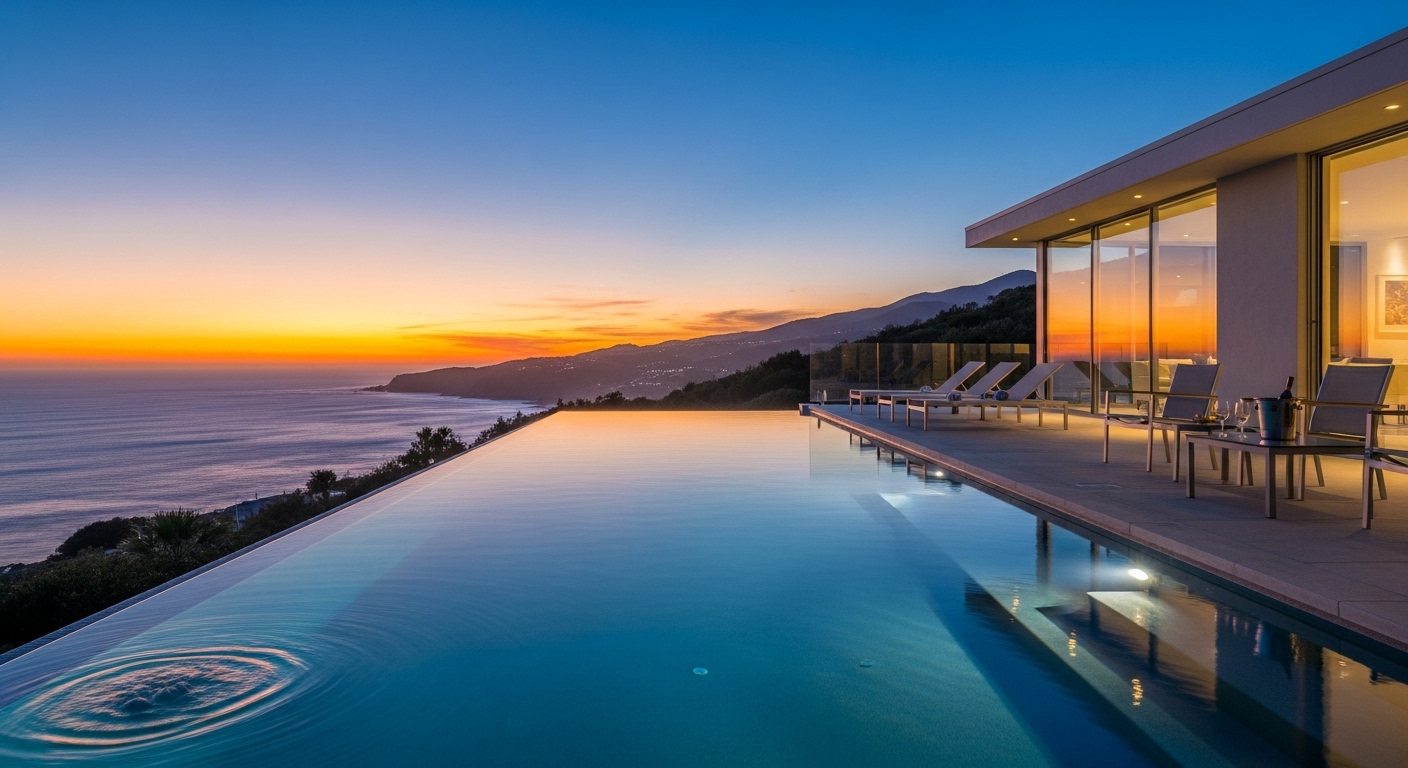 Piscinas de borda infinita: sofisticação e valorização no mercado de alto padrão