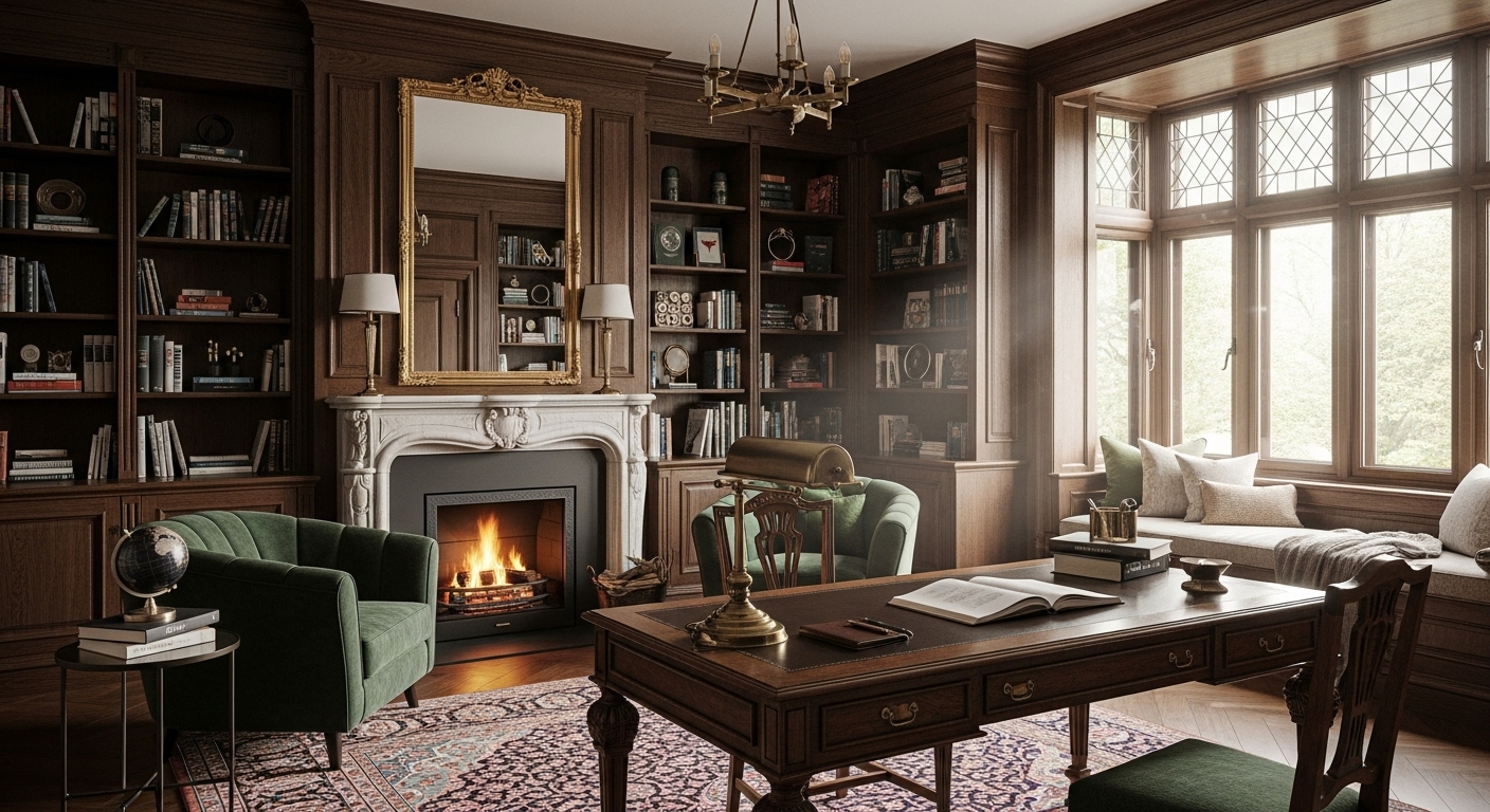 Bibliotecas e salas de leitura: o charme clássico no novo luxo