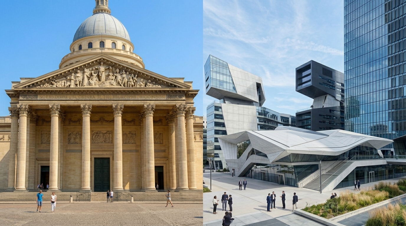 arquitetura contemporânea vs clássica